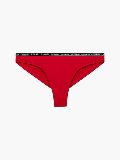 Calvin Klein Fürdőruha HU572747 | Calvin Klein Logo Tape Brazilian Női Bikini Alsó Piros